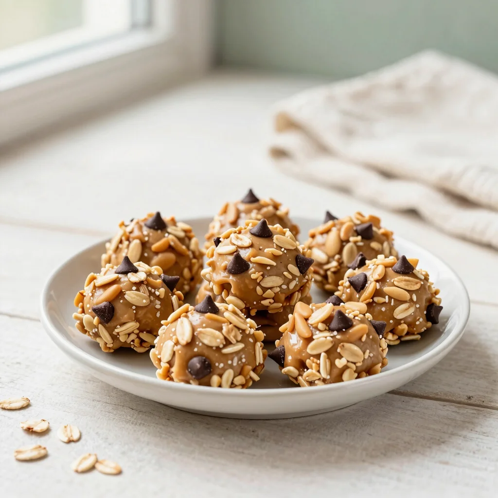 No-Bake Peanut Butter Chocolate Oat Bites